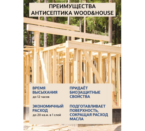ГРУНТОВОЧНЫЙ АНТИСЕПТИК WOOD & HOUSE